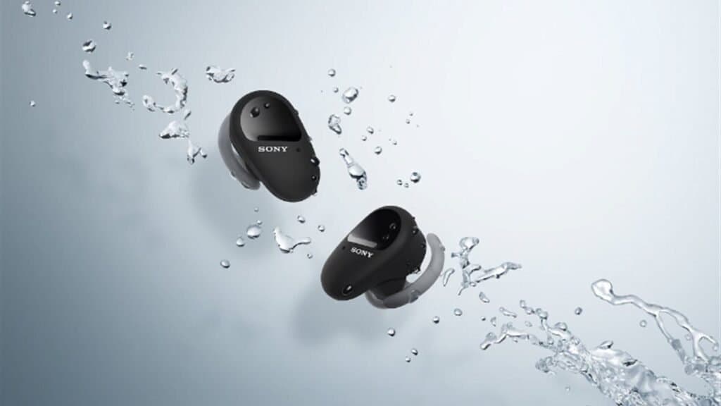 Sony WF-SP800N true wireless noise-canceling earbuds with charging case