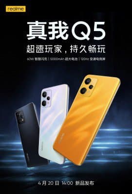 Realme Q5 and Q5 Pro display and battery specs confirmed the day before launch
-Techweu