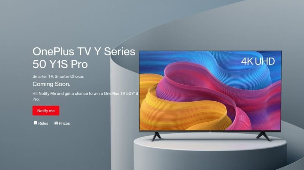 OnePlus TV Y Series 50 Y1S Pro teased with 4K screen and Dolby Audio
-Techweu