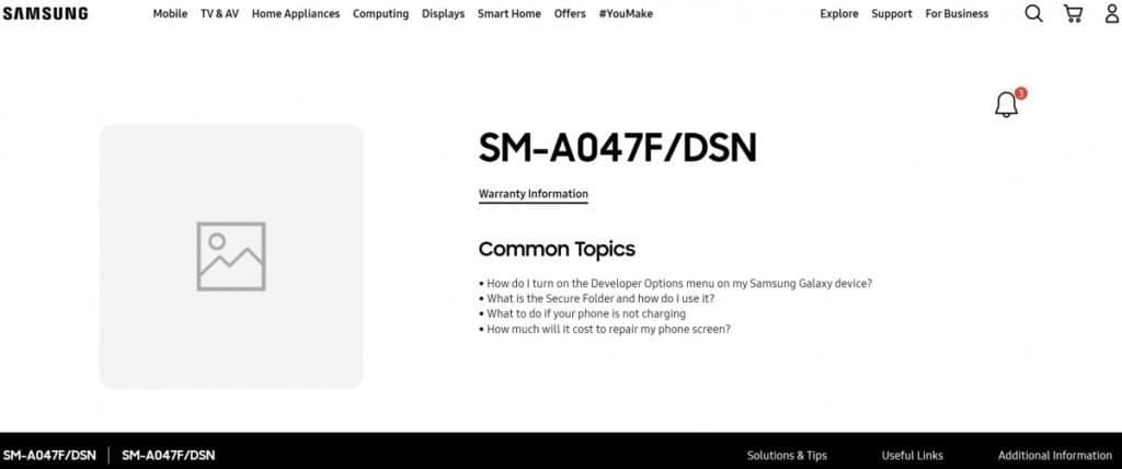 Galaxy A04s launch imminent as support page goes live on Samsung’s official website
-Techweu