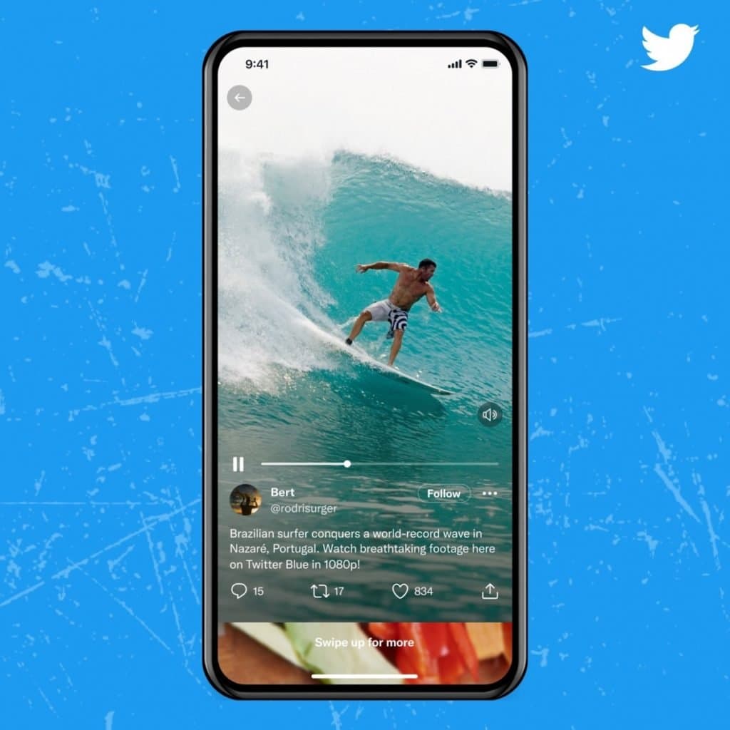 Twitter experiments with video again, tests vertically scrolling video
-Techweu