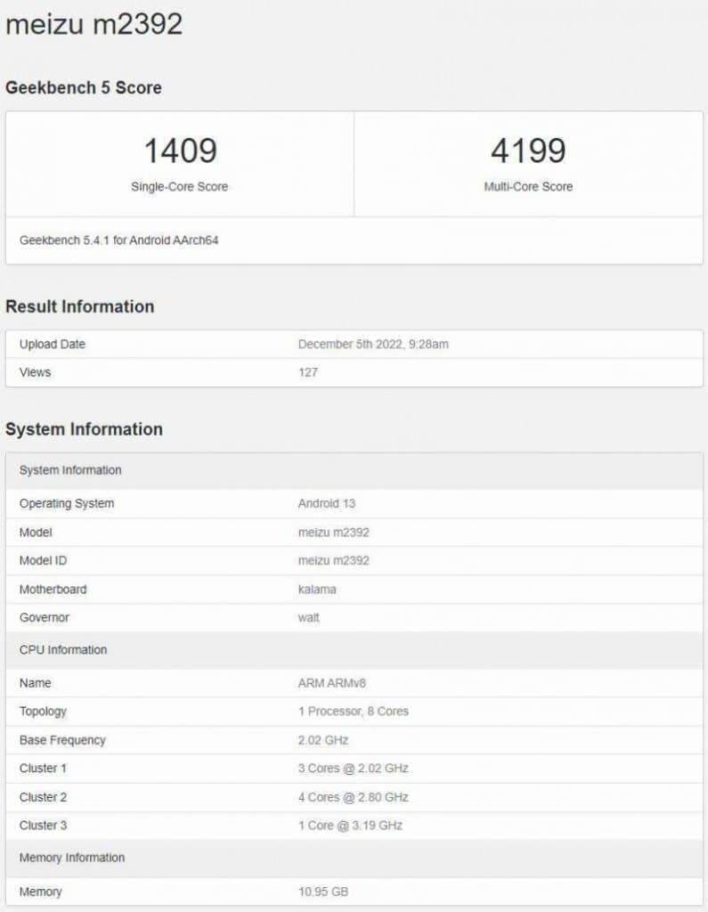 Meizu is working on a Snapdragon 8 Gen 2 phone, is it the Meizu 20?
-Techweu