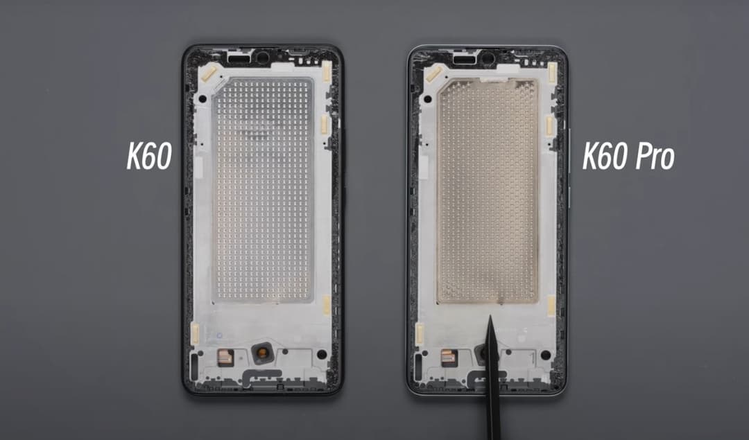 Disassembly video shows the Redmi K60 and K60 Pro are very similar on the inside
