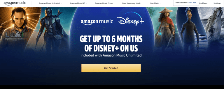 Amazon offers up to 6 months of Disney plus for free with an Amazon Music Unlimited subscription
