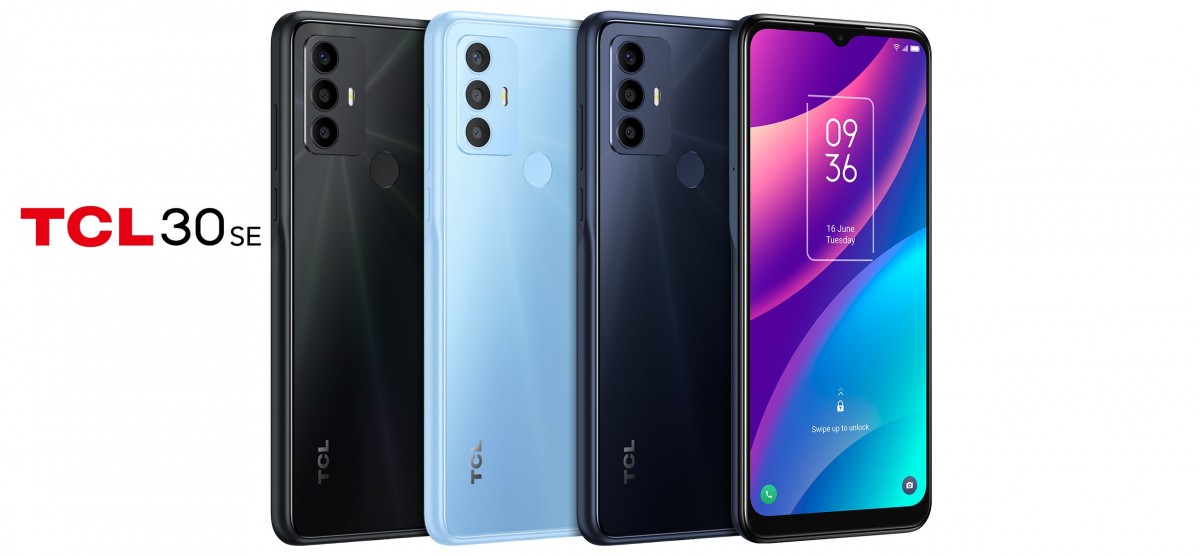 The TCL 30 SE is available in Space Gray, Atlantic Blue and Glacial Blue