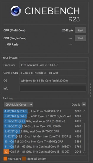 Cinebench performance