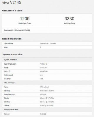 vivo X80 Pro+ with Snapdragon 8 Gen 1 runs Geekbnech
-Techweu