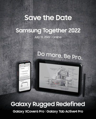 Samsung Galaxy XCover6 Pro and Tab Active4 Pro launch scheduled for July 13
-Techweu