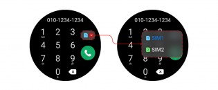 If you have a dual SIM phone, the watch will let you choose which SIM to use when dialing