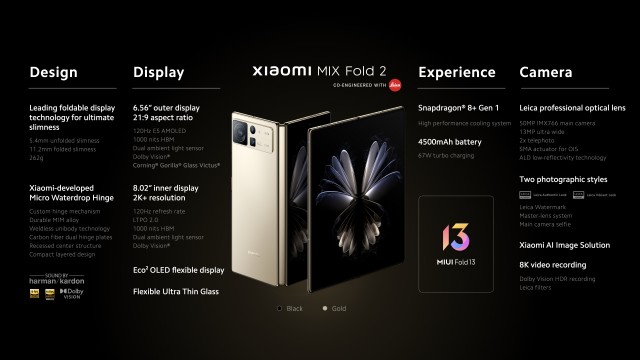Mix Fold 2 key specs