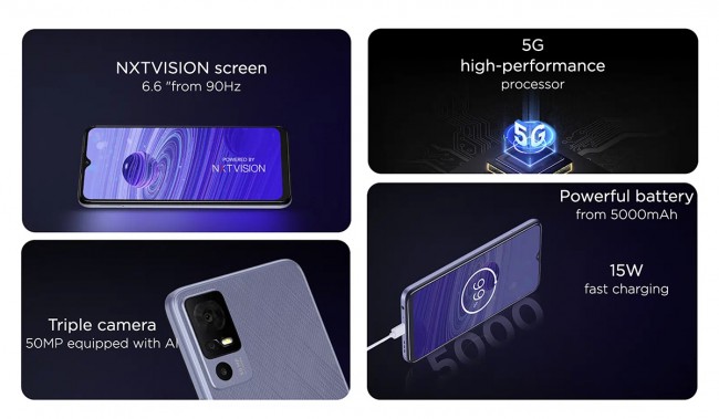 TCL 40R 5G key specs